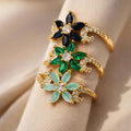 Bloom Royale Floral Gemstone Ring