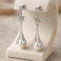 Crystal & Pearl Tassel Drops Earrings