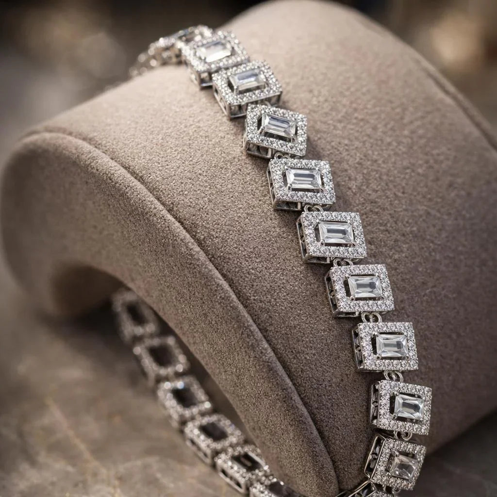 Emerald Ice Infinity Link Bracelet