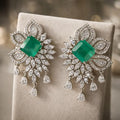 Emerald Starburst Fringe Earrings