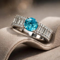 Eternal Azure Royal Halo Solitaire Ring