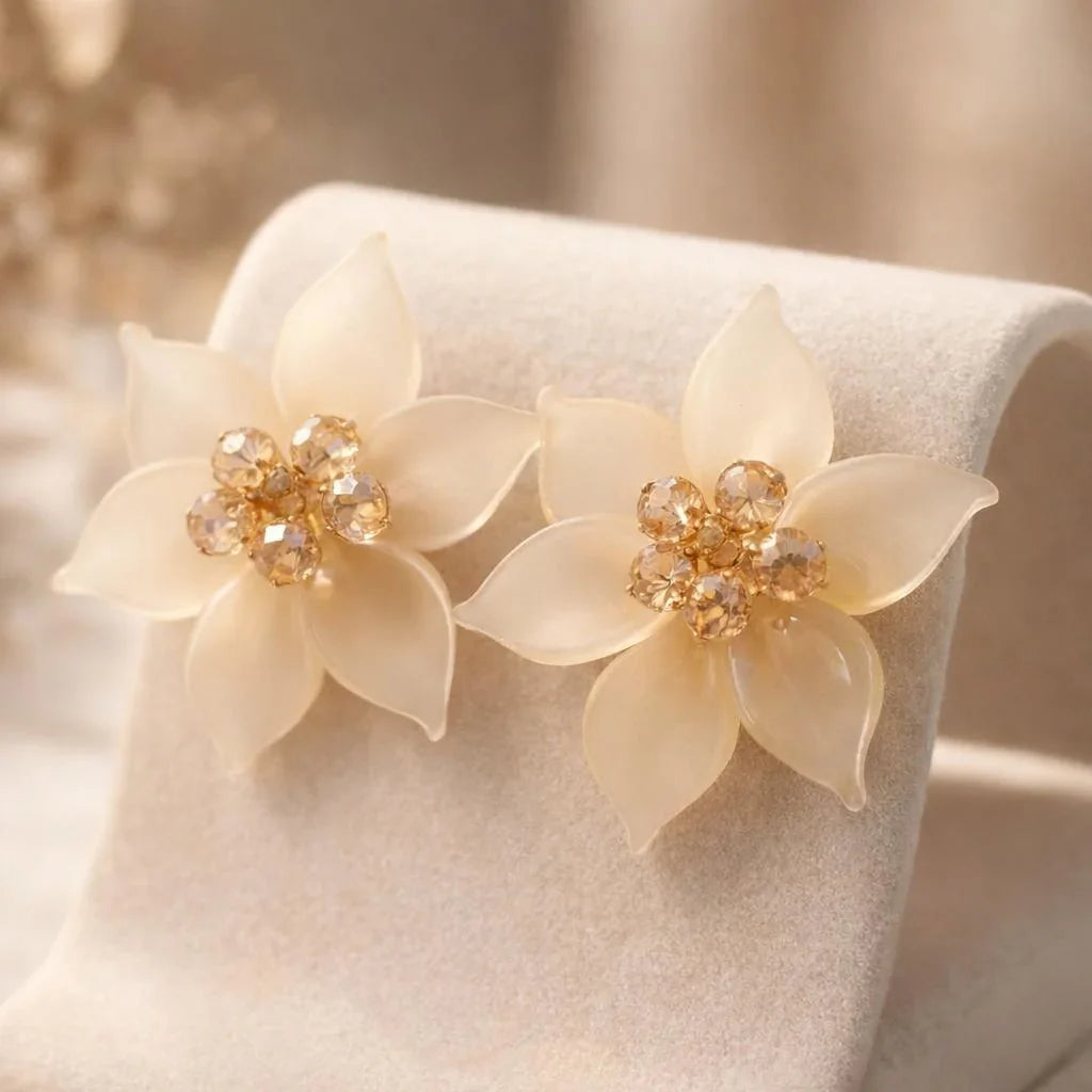 Frosted Lily Resin Earrings