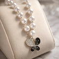 Lustrous Pearl & Butterfly Pendant Necklace