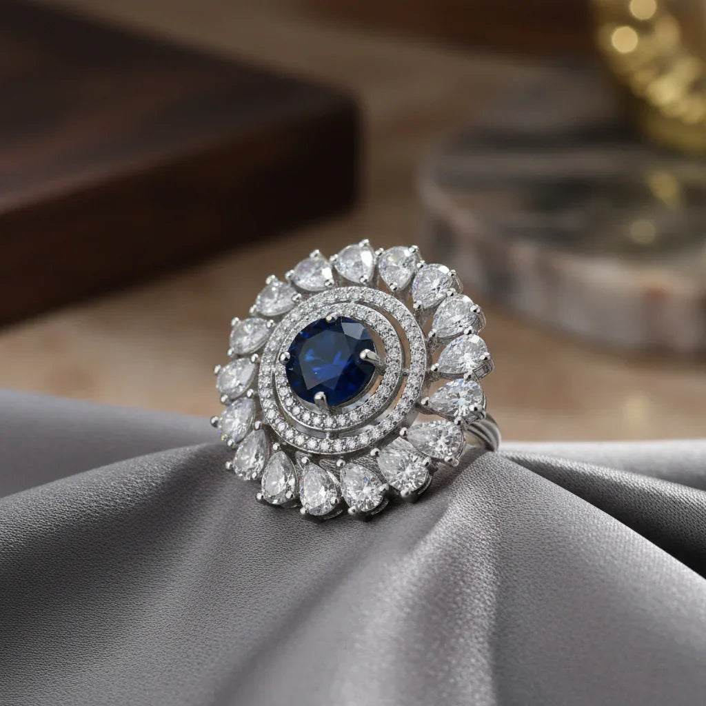 Midnight Halo Statement Ring