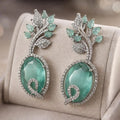 Mint Ivy Leaf Dangle Earrings