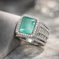 The Emerald-Cut Paraiba Halo Ring