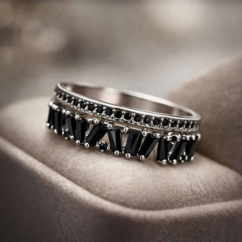 The Midnight Baguette Eternity Ring
