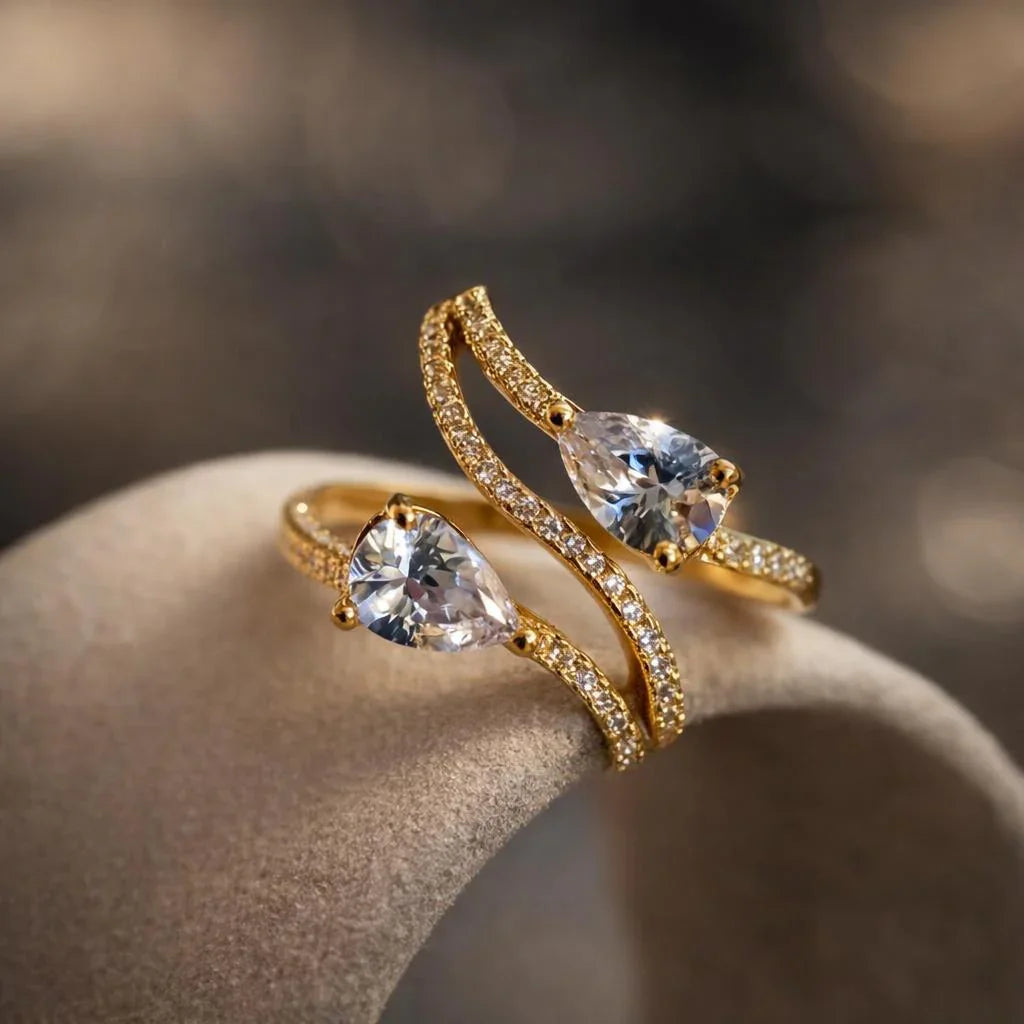 The Twin Pear Bypass Ring